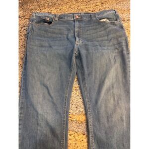 True Nation Taper Fit Jeans Mens 40W 28L Blue Denim‎ Wash Relaxed Skinny Leg